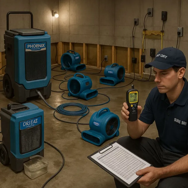 Structural Drying and Dehumidification process in Berlin, MA